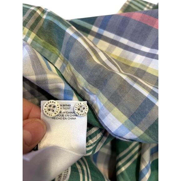 TOMMY BAHAMA Green Plaid Cotton Tencel Blend Button Up Acid Wash Men's XXXL 3XL - Picture 12 of 12